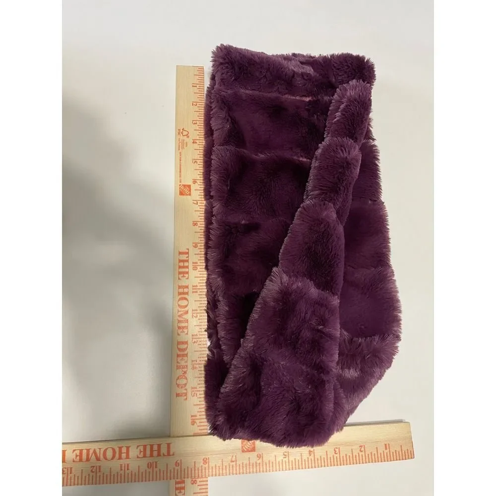 Infinity Scarf Purple New Faux Fur Plush Cozy Loop Cyn Cyn Design NWT